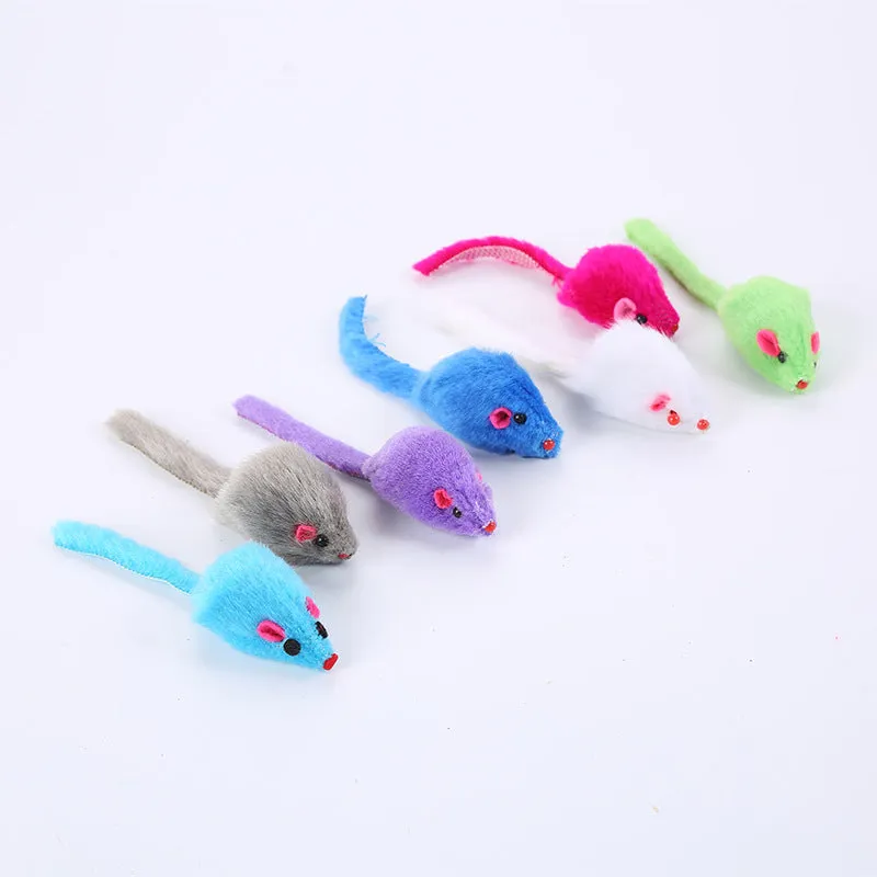 1pc Random Color Bite Resistant Mouse Cat Training Plush Toys