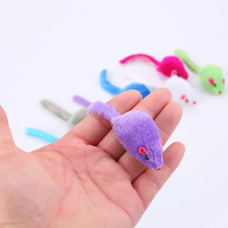 1pc Random Color Bite Resistant Mouse Cat Training Plush Toys