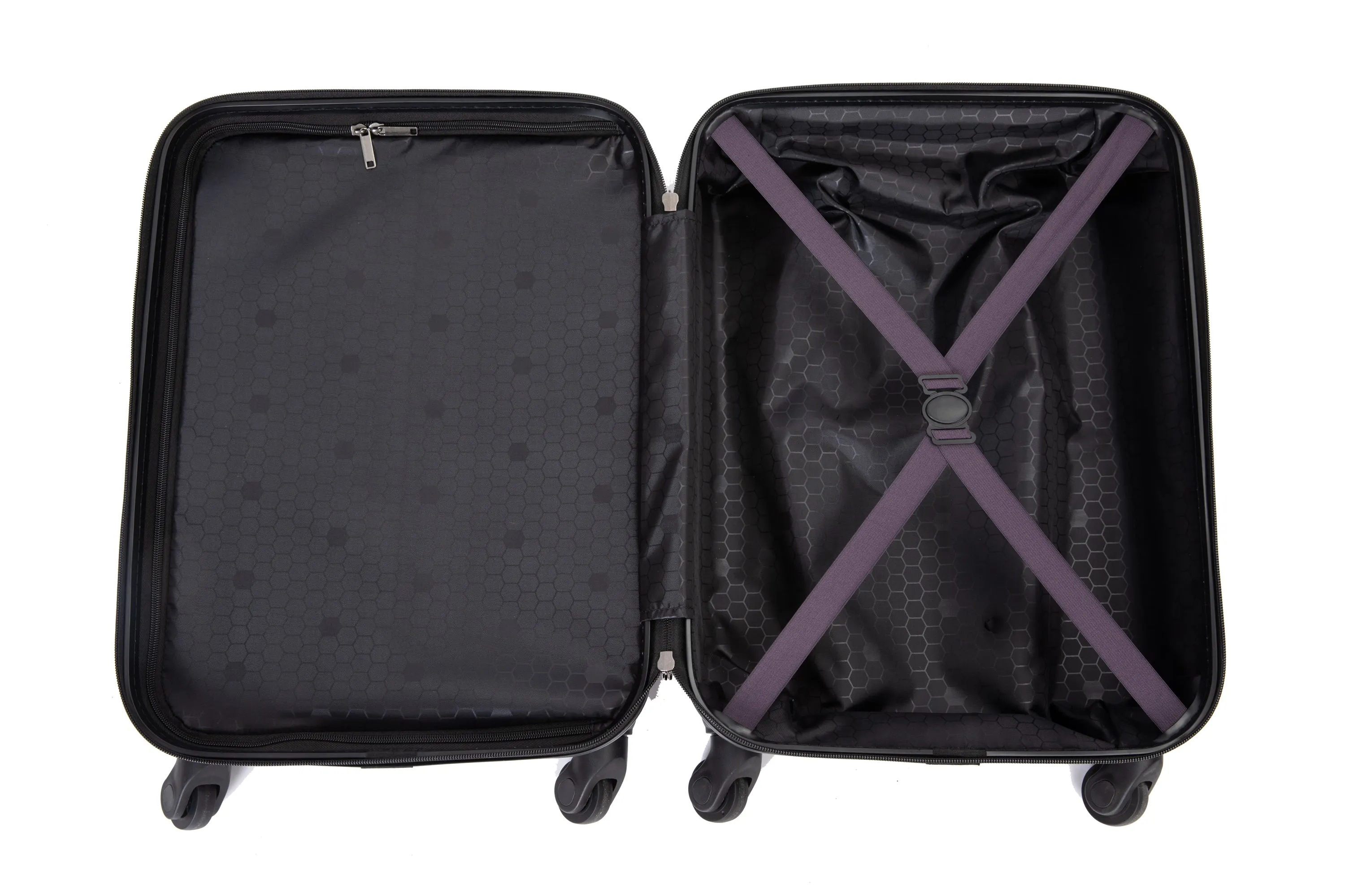 20" Carry on Luggage Lightweight Suitcase, Spinner Wheels, Purple