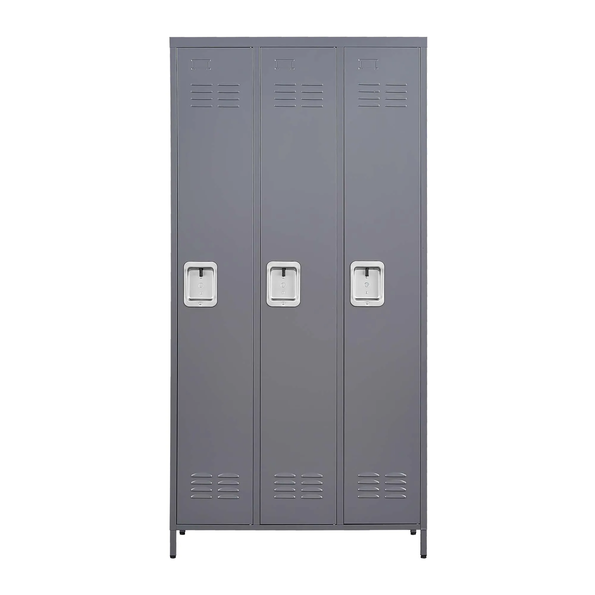 3 Door 72"H Metal Lockers With Lock for Employees,Storage Locker Cabinet  for Home Gym Office School Garage,Gray