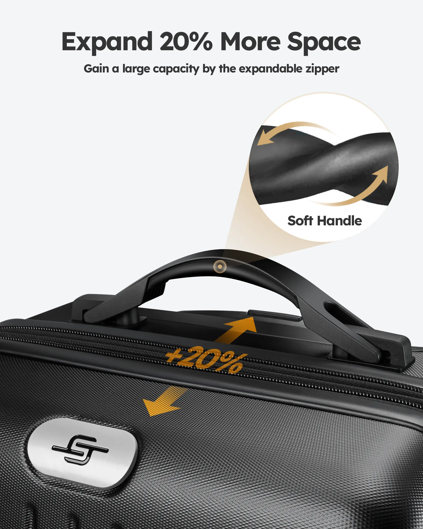 3 Pieces set Luggage Hard Sided Expandable Luggage with TSA Lock Travel Essentials Suitcase with Spinner Wheels