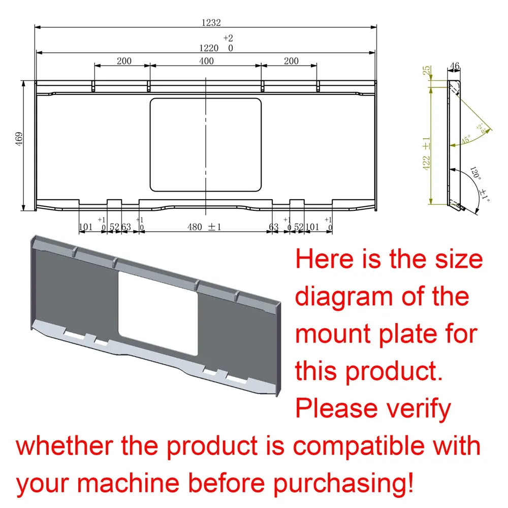 72" Skid Steer Bi-Directional Rotary Tiller Attachments