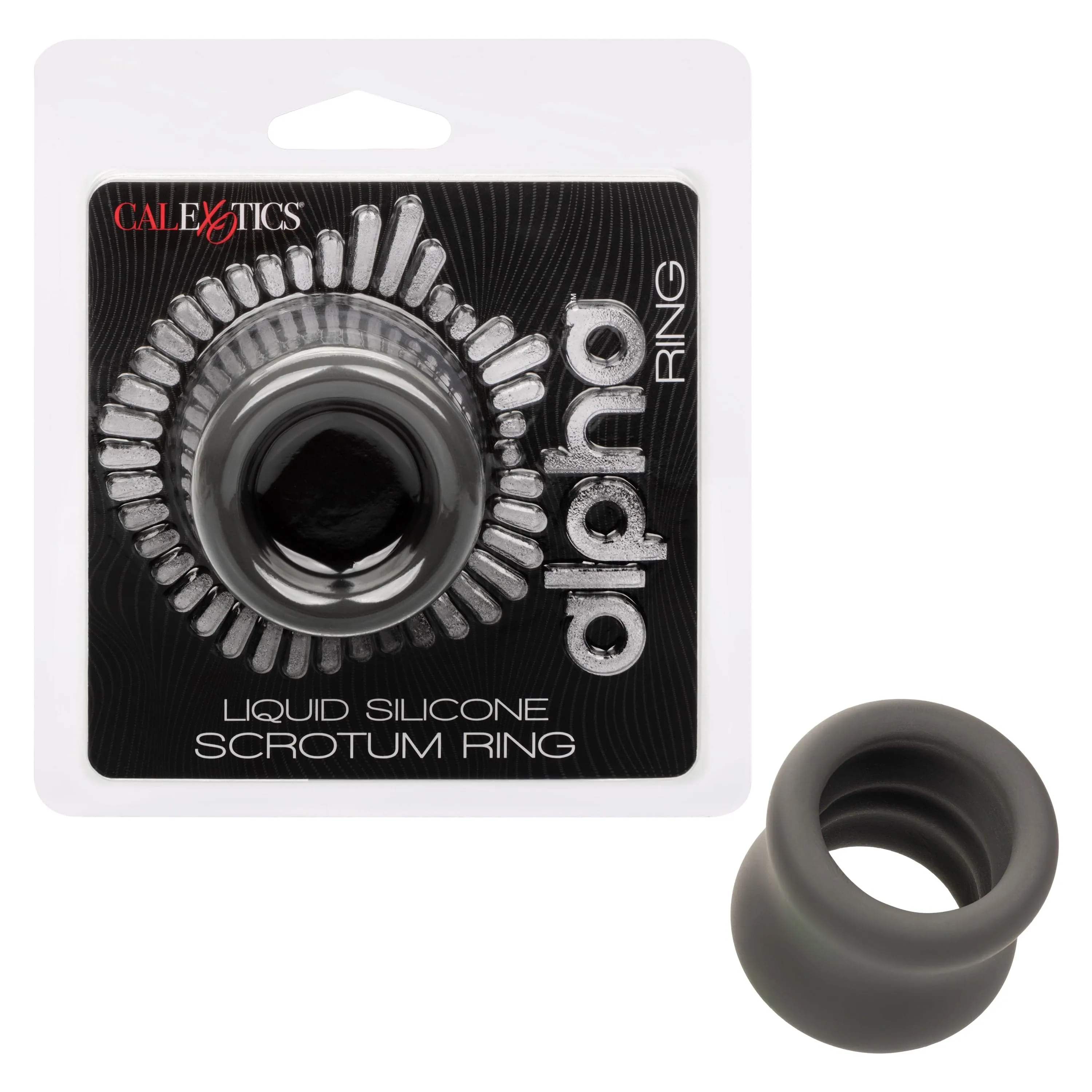 California Exotics - Alpha Liquid Silicone Scrotum Cock Ring (Gray)