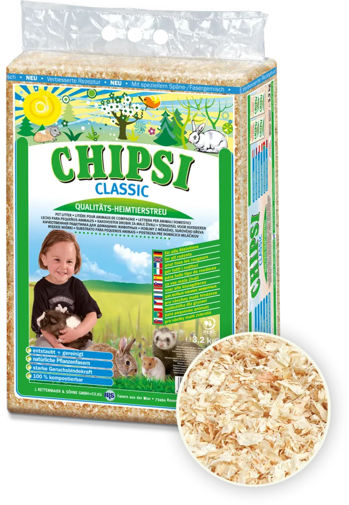 Chipsi | Woodchip Shavings | High Quality, Low Dust for Small Pets - Classic