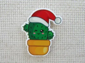 Christmas Hat Wearing Cactus Needle Minder, Cover Minder, Magnet LAST ONE!