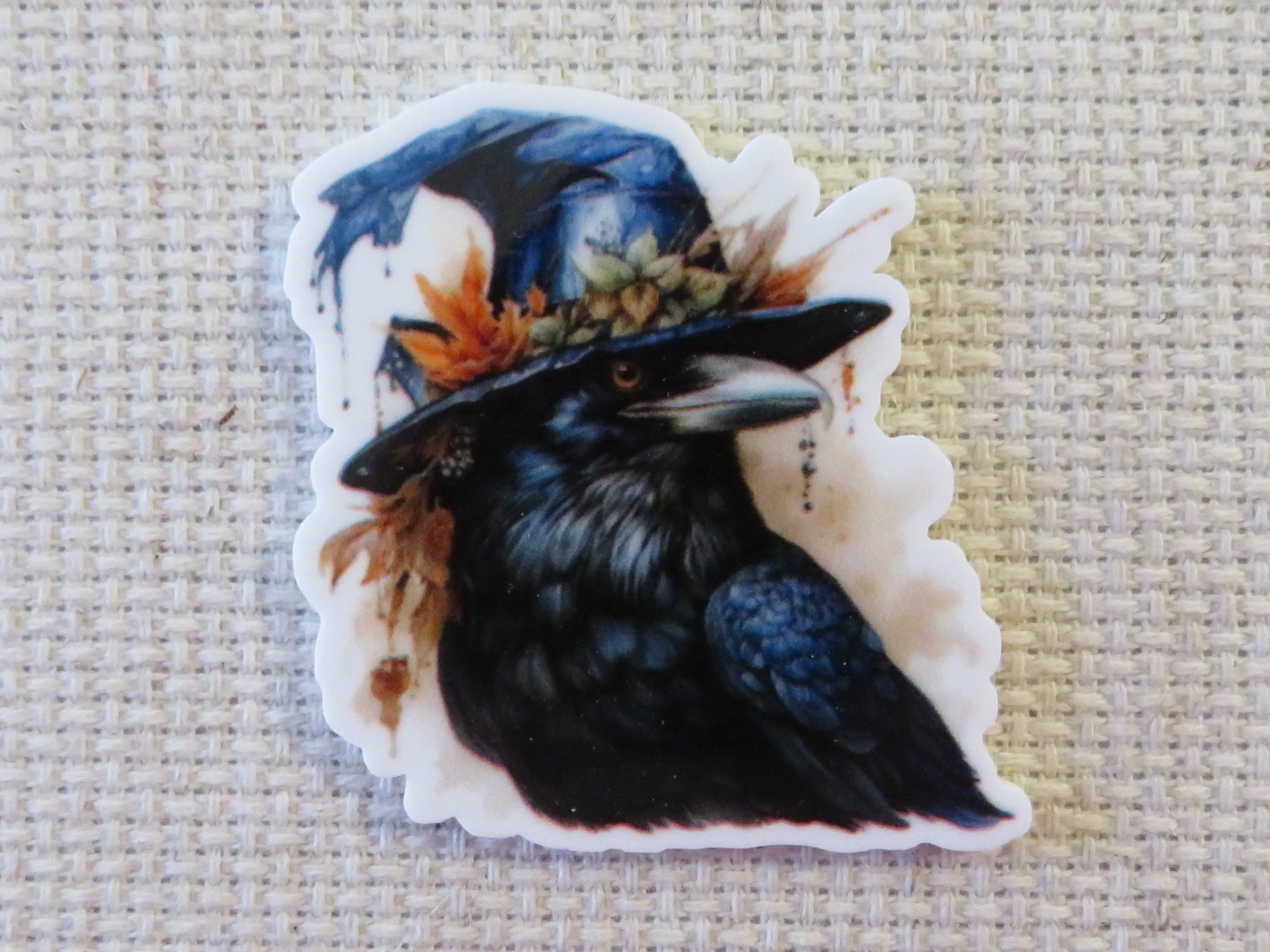 Crow with a Hat Needle Minder, Cover Minder, Magnet