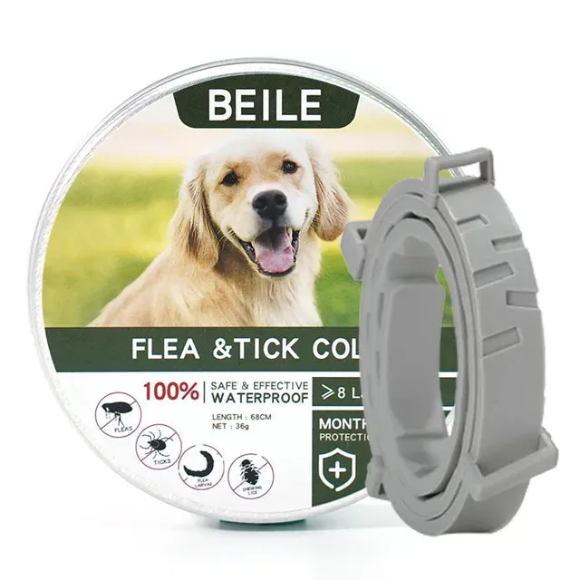 Dog anti Flea and Tick Collars,Pet 8Month Protection Adjustable Collar for Large Dog Puppy Cat, Dogs Accessories