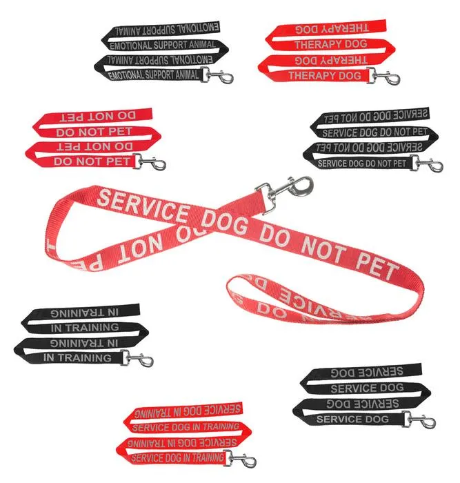 Dogline Reflective Nylon Service Dog Leash