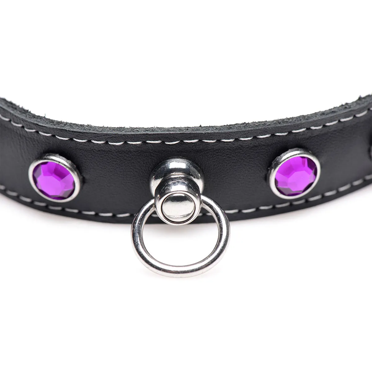 Fierce Vixen Leather Choker with Rhinestones