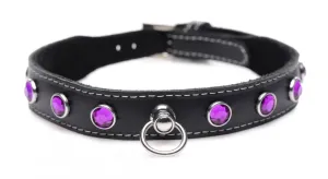 Fierce Vixen Leather Choker with Rhinestones