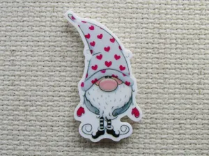 Gnome with Hearts on Hat Needle Minder, Cover Minder, Magnet LAST ONE!