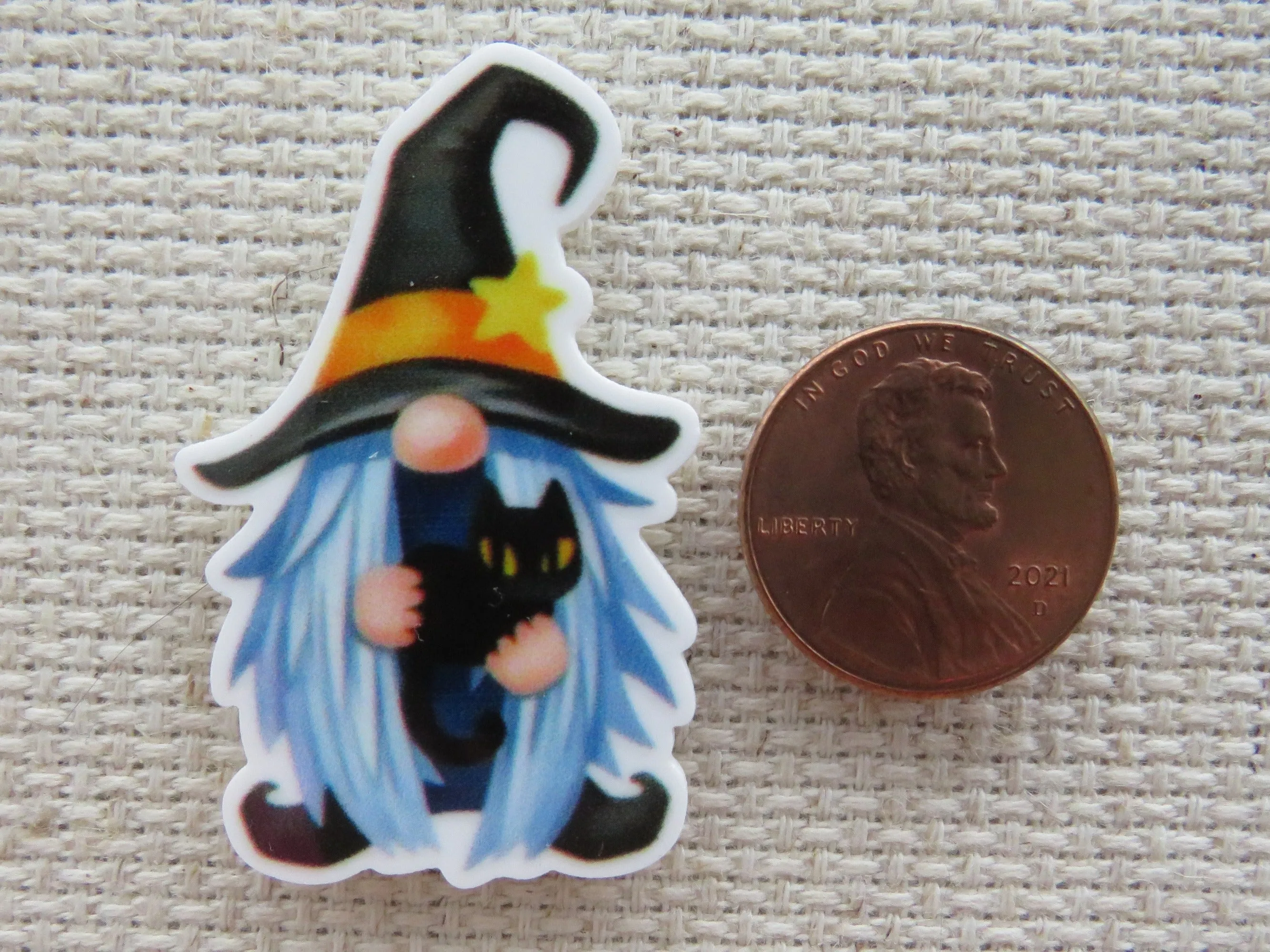 Halloween Gnome and Black Cat Needle Minder, Cover Minder, Magnet