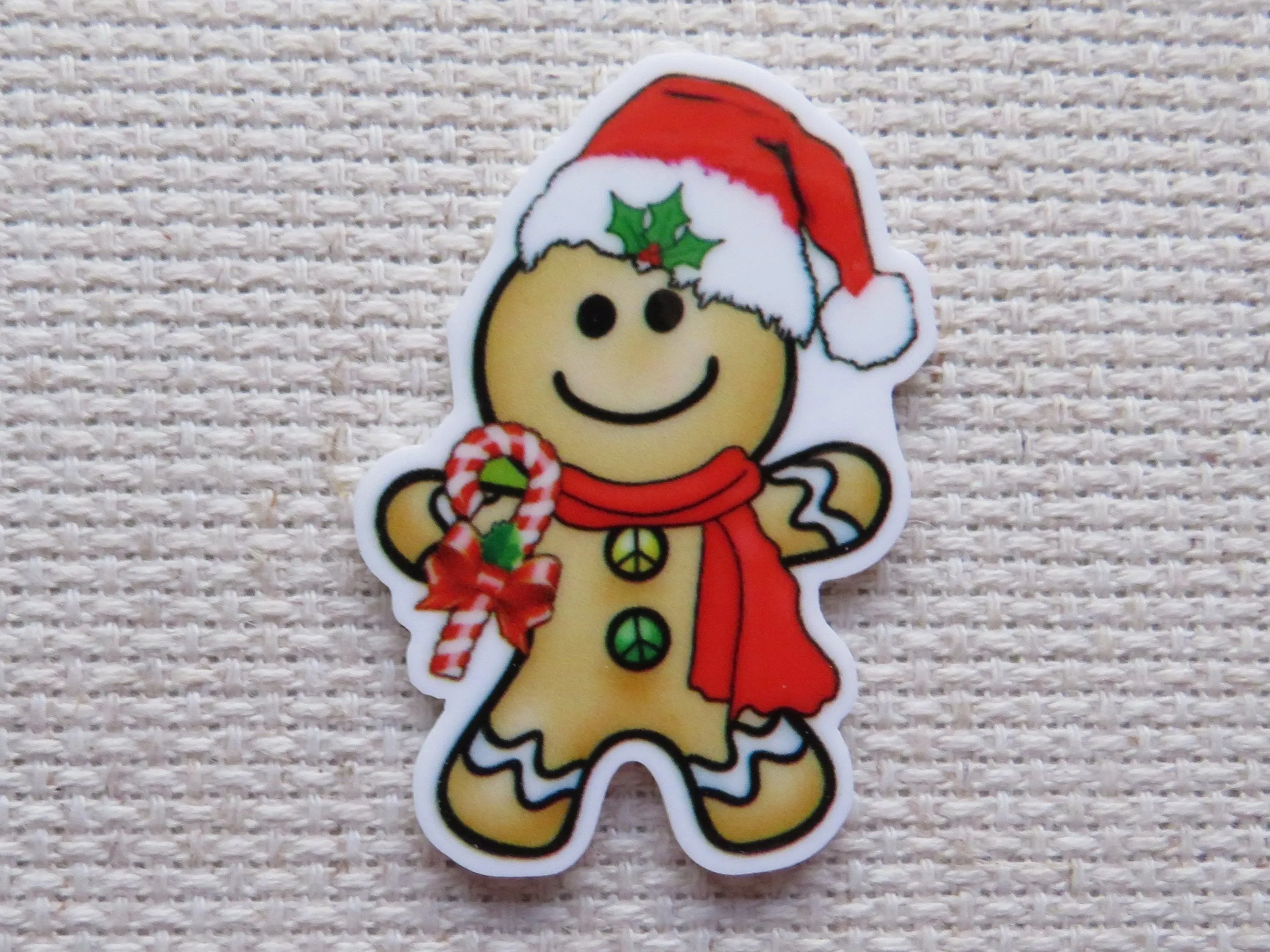 Hat Wearing Gingerbread Man Needle Minder, Cover Minder, Magnet