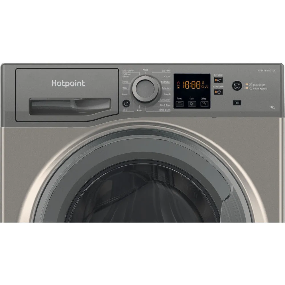 Hotpoint NSWF946GGUK 9Kg 1400 Spin Washing Machine Graphite