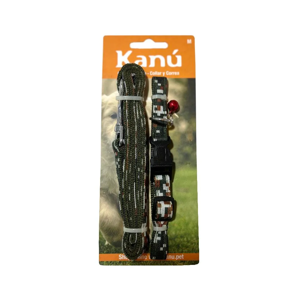 Kanu Pet Grey Camo Combo Dog Leash & Collar