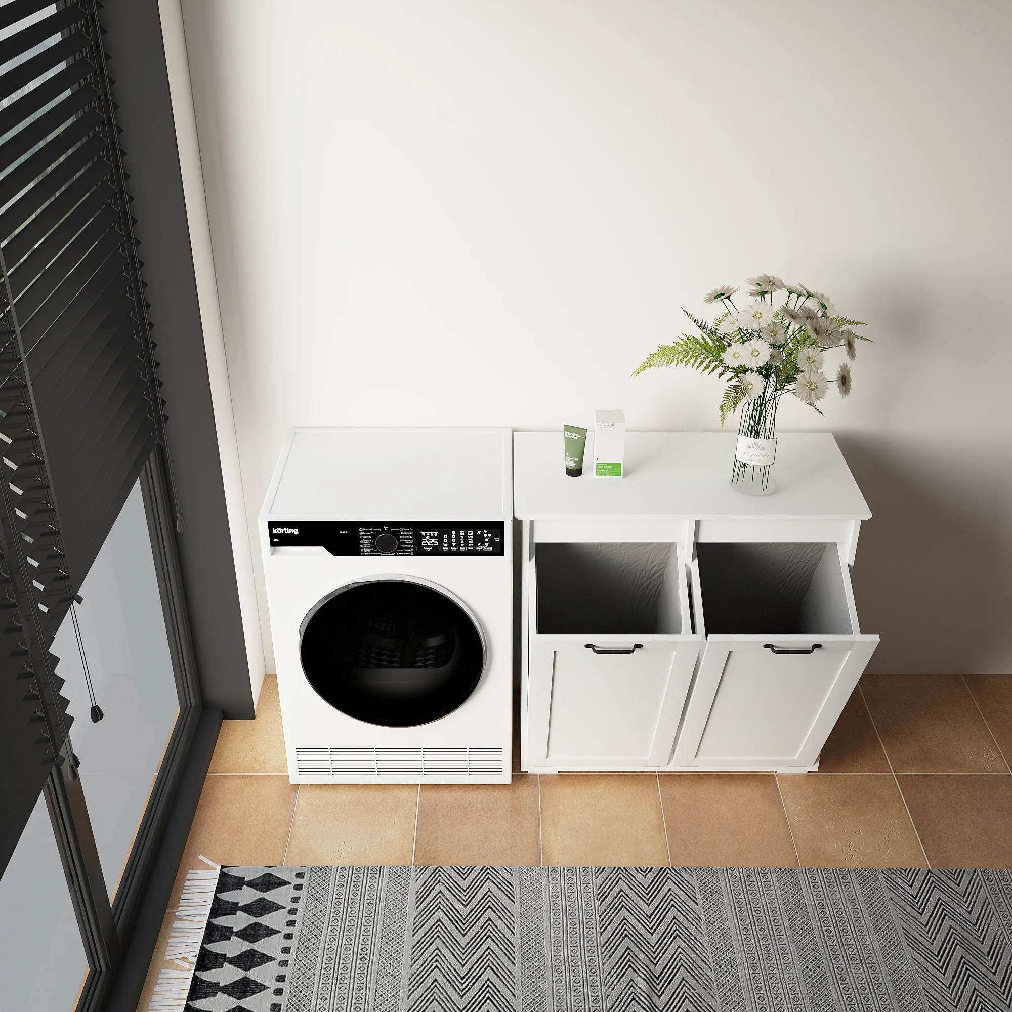 Laundry Cabinet ,with 2 Removable Liner Bags