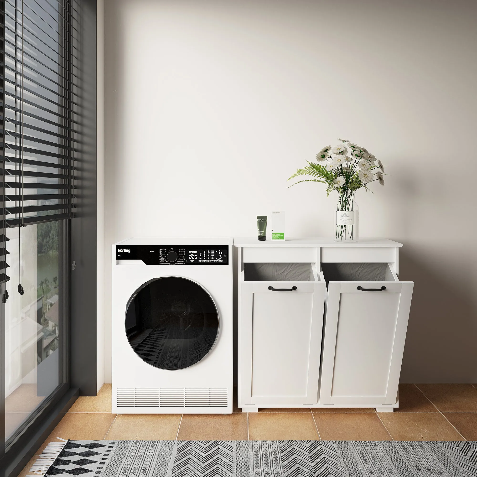 Laundry Cabinet ,with 2 Removable Liner Bags