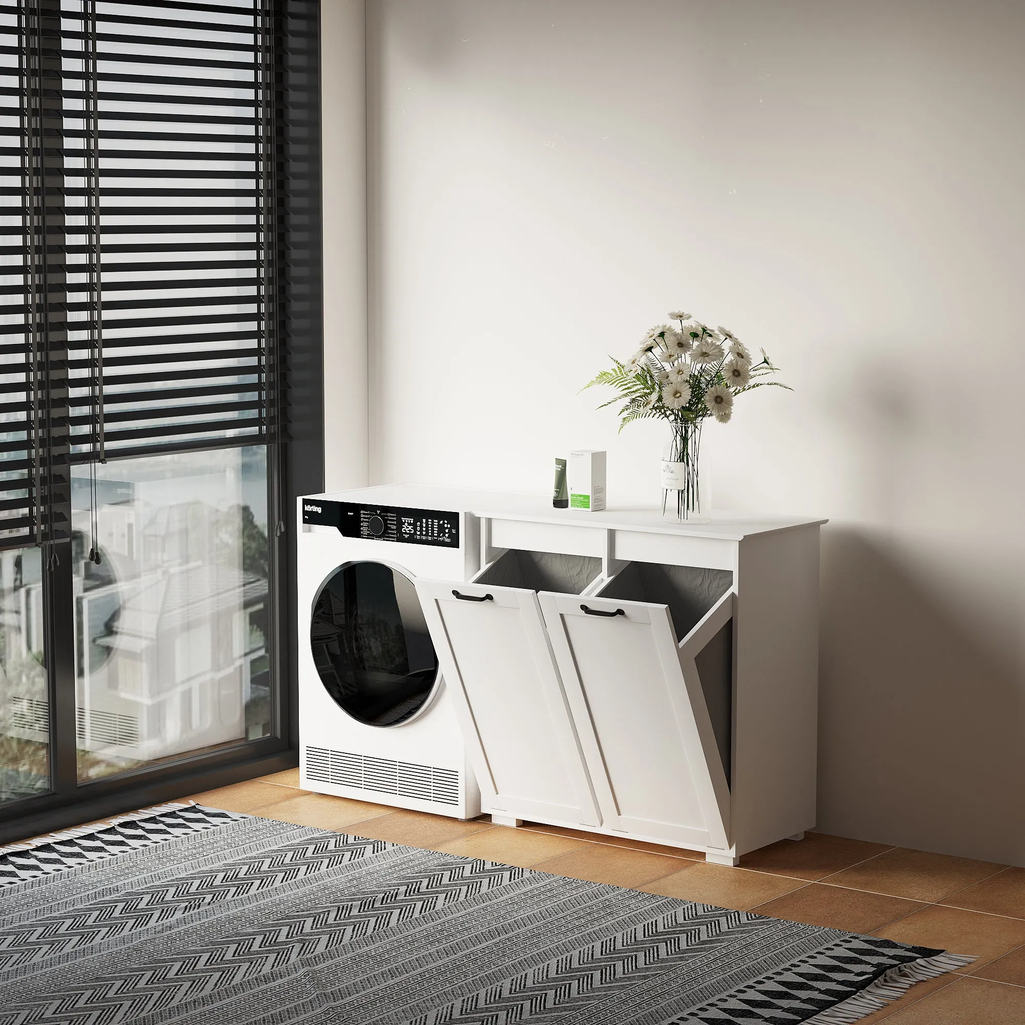 Laundry Cabinet ,with 2 Removable Liner Bags