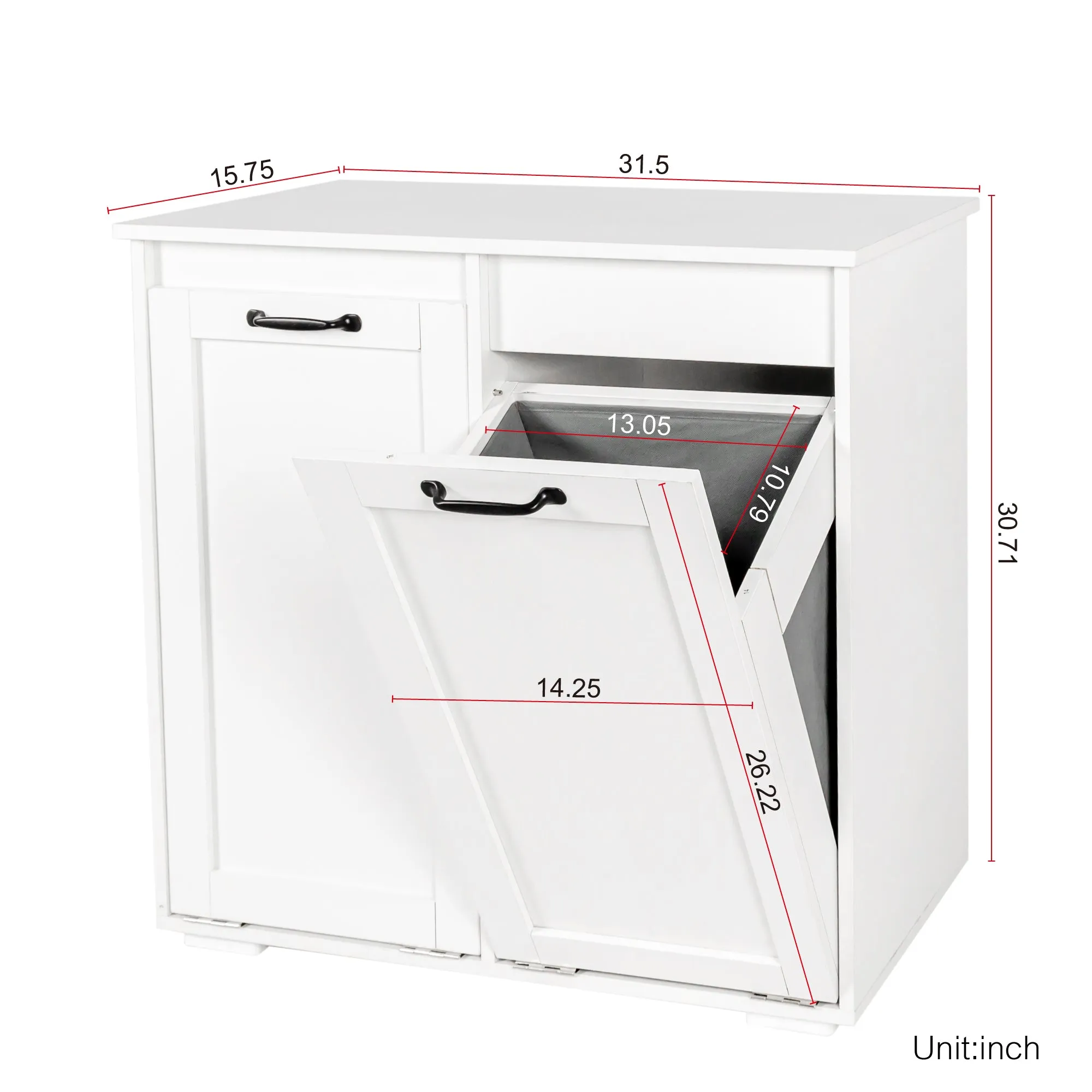 Laundry Cabinet ,with 2 Removable Liner Bags