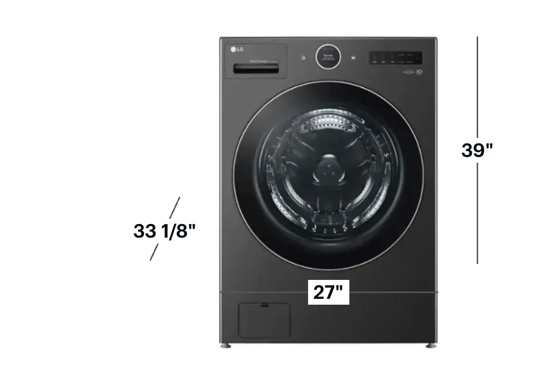 LG - 5.0 Cu. Ft. HE Smart Mega Capacity All-in-One Electric Washer/Dryer WashCombo with Steam and Ventless Inverter Heat Pump - Black Steel
Model:WM6998HBA / WM6998HVA