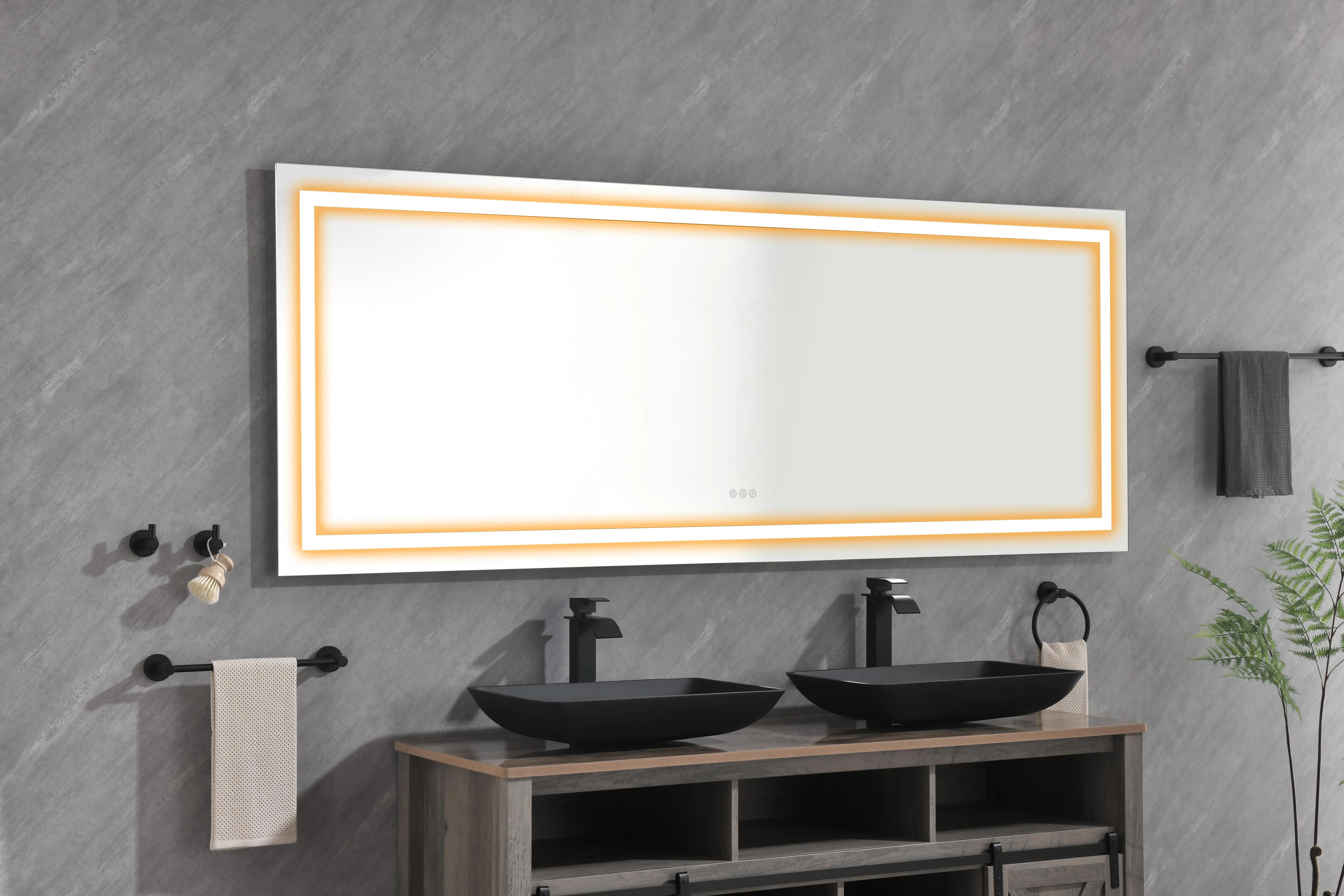 LTL needs to consult the warehouse address84*32 LED Lighted Bathroom Wall Mounted Mirror with High Lumen Anti-Fog Separately Control Dimmer Function