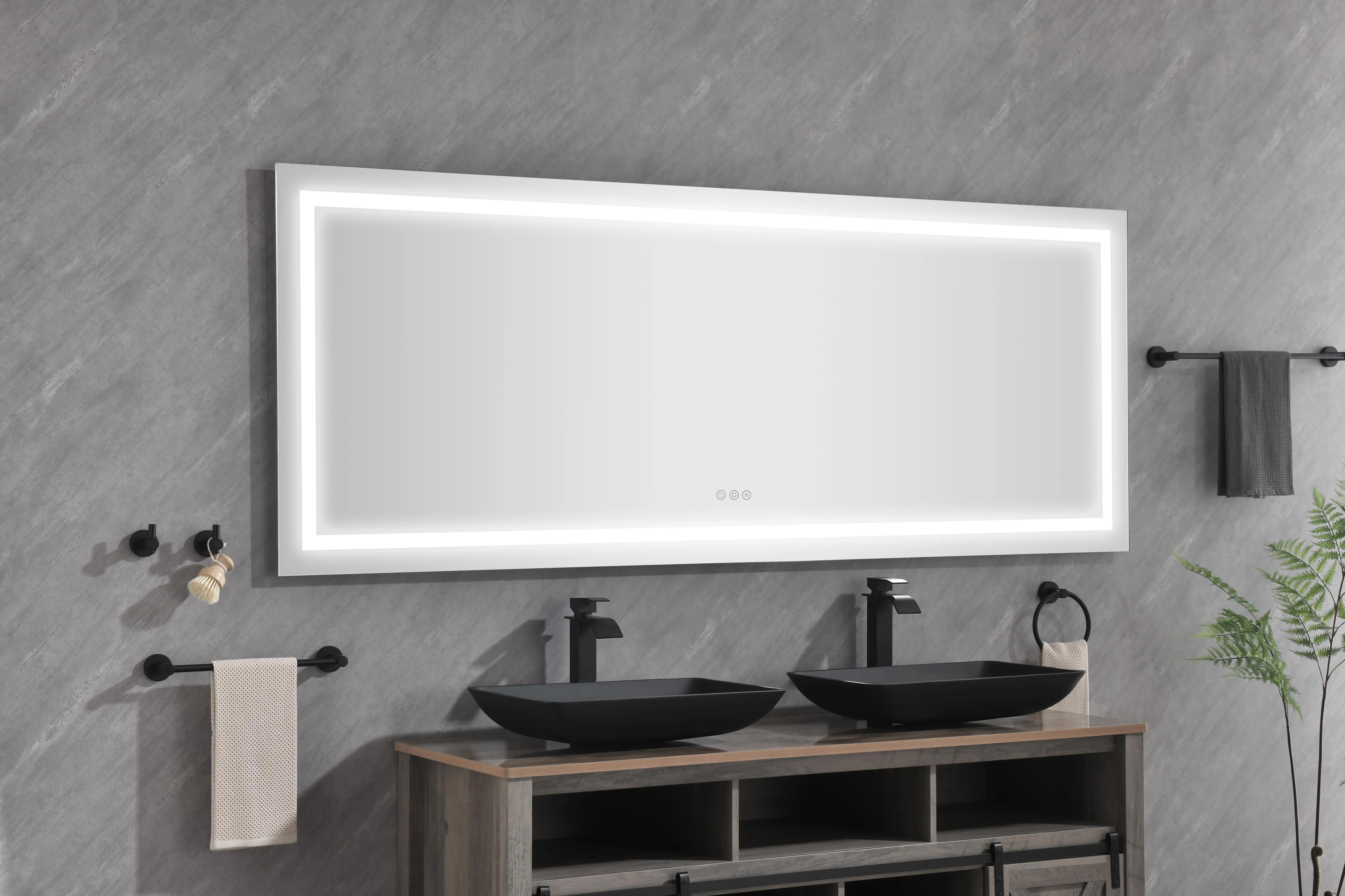 LTL needs to consult the warehouse address84*32 LED Lighted Bathroom Wall Mounted Mirror with High Lumen Anti-Fog Separately Control Dimmer Function