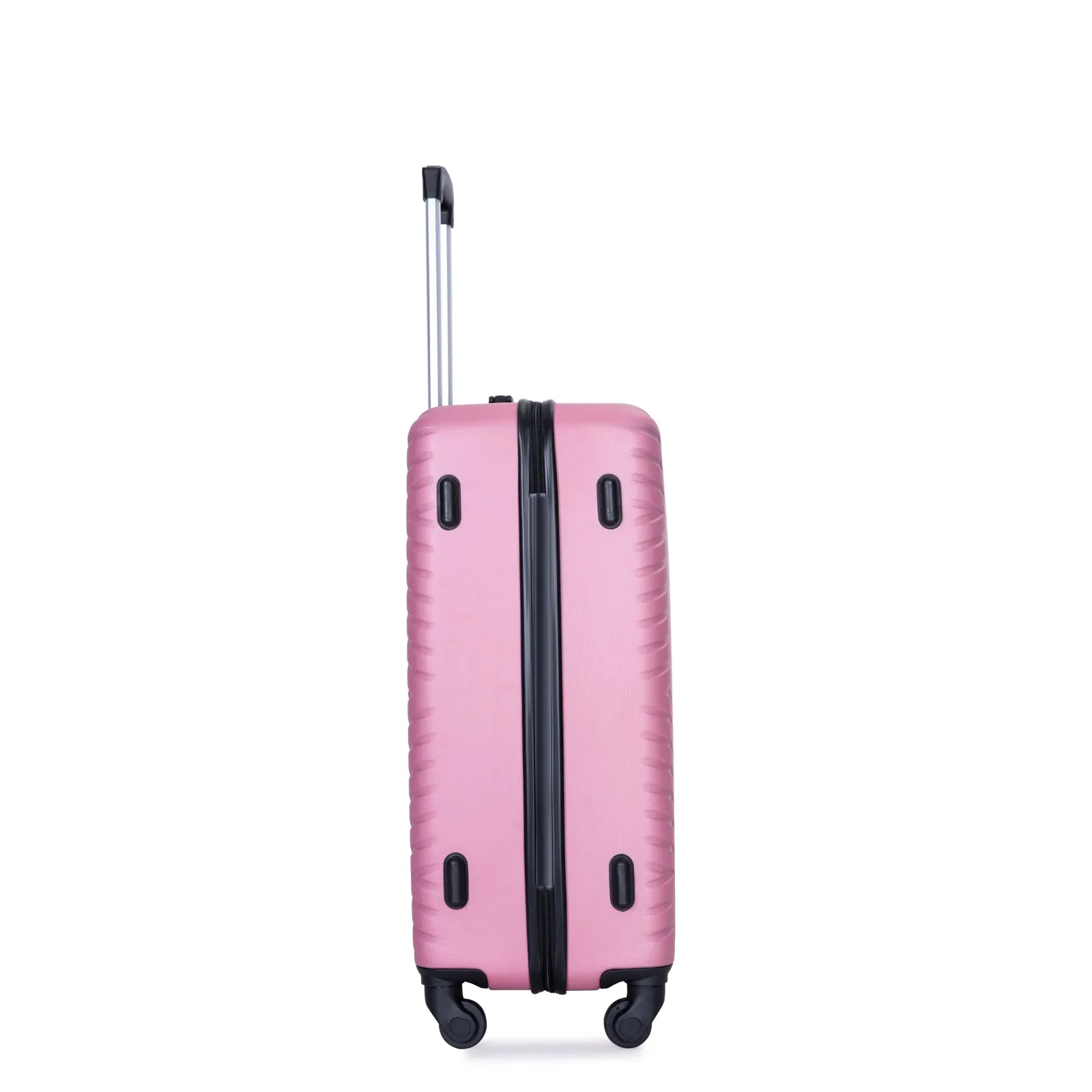 luggage 4-piece ABS lightweight suitcase with rotating wheels, 24 inch and 28 inch with TSA lock, (16/20/24/28) PINK