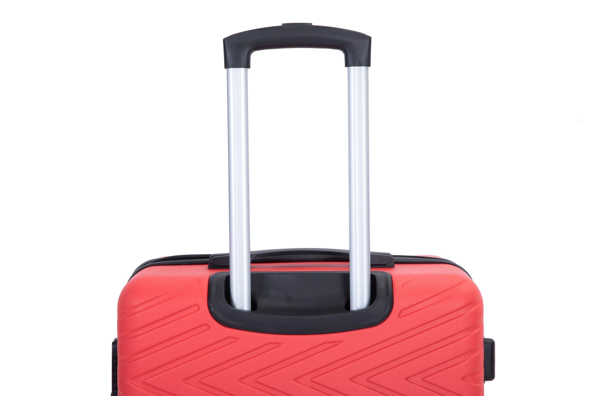 luggage 4-piece ABS lightweight suitcase with rotating wheels, 24 inch and 28 inch with TSA lock, (16/20/24/28) RED