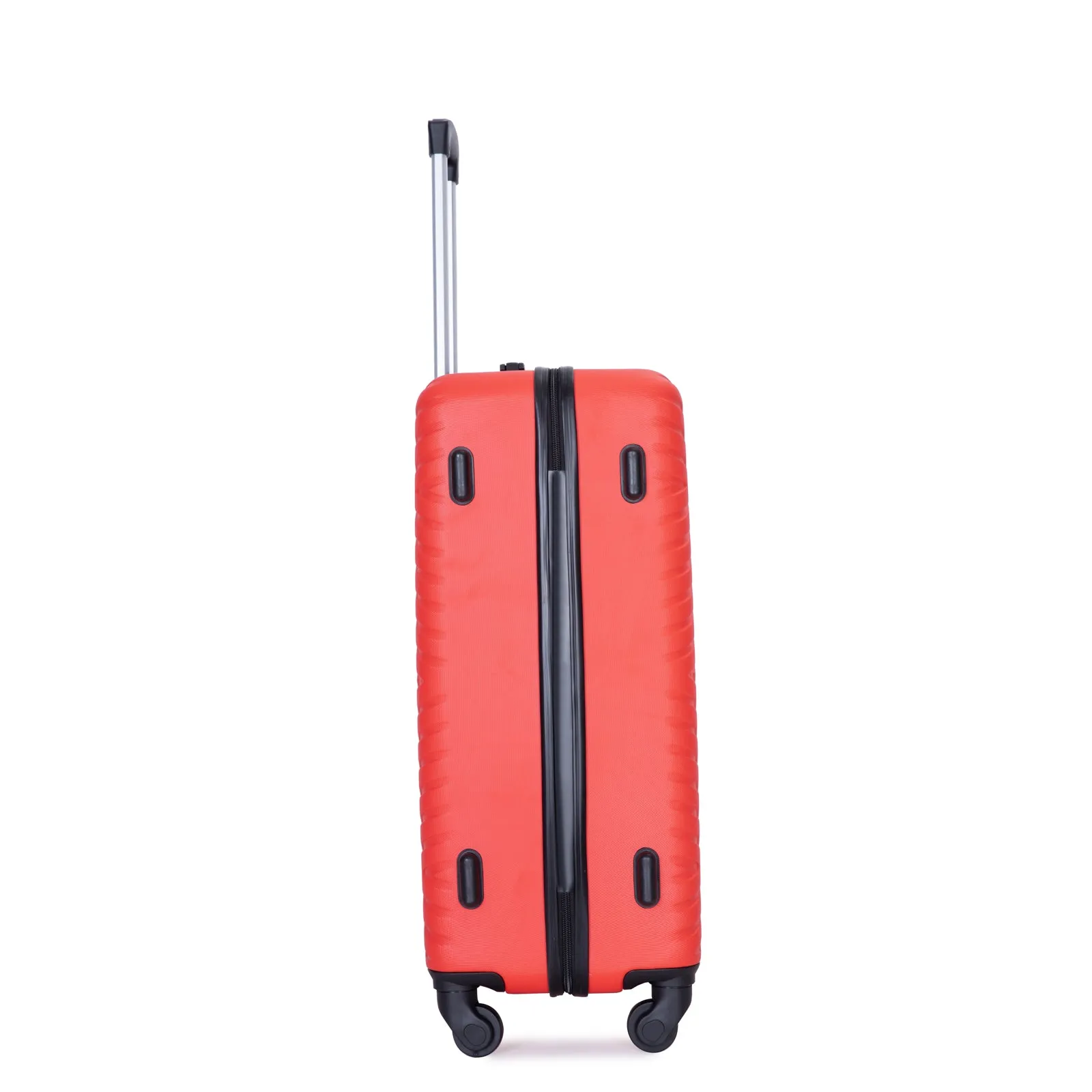 luggage 4-piece ABS lightweight suitcase with rotating wheels, 24 inch and 28 inch with TSA lock, (16/20/24/28) RED