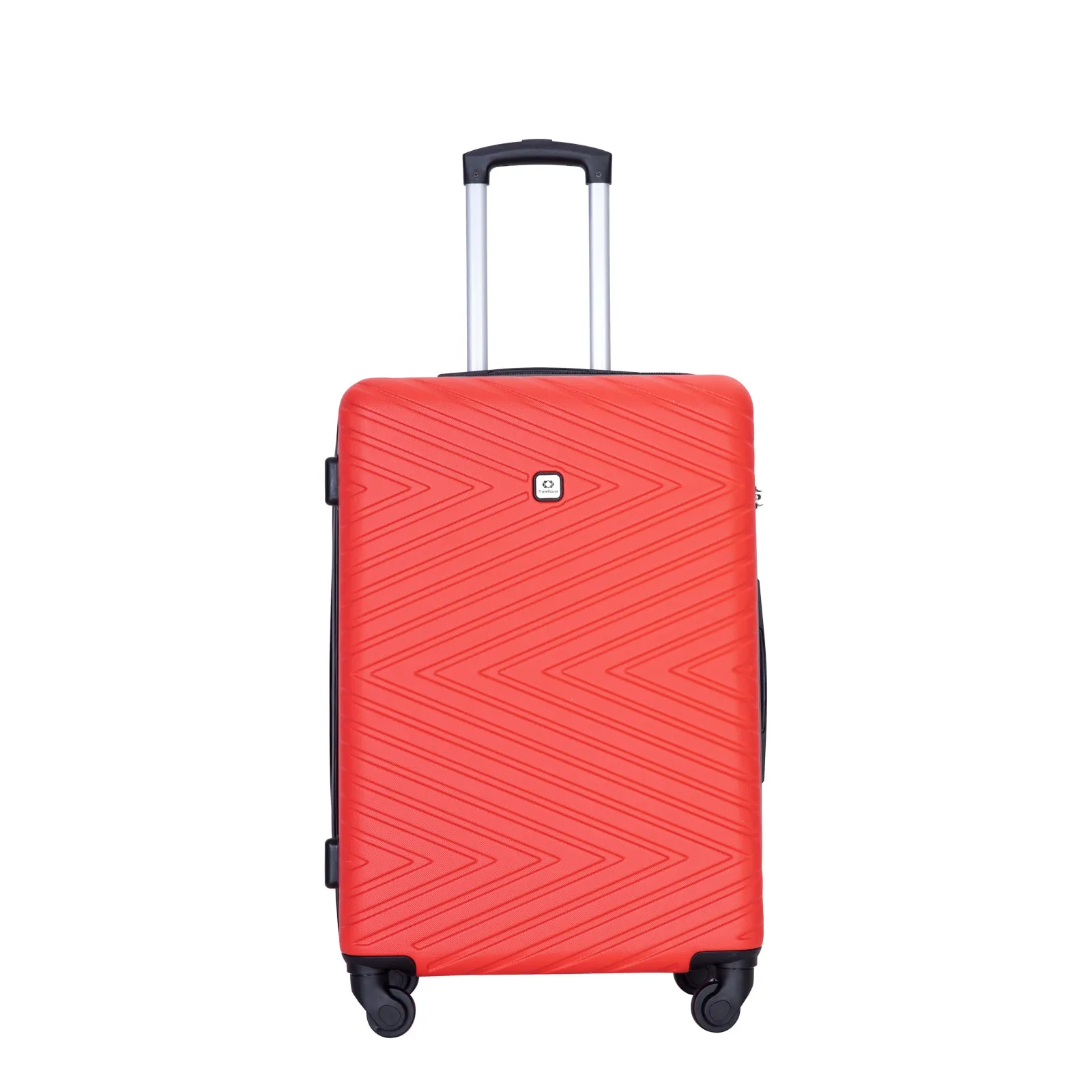 luggage 4-piece ABS lightweight suitcase with rotating wheels, 24 inch and 28 inch with TSA lock, (16/20/24/28) RED