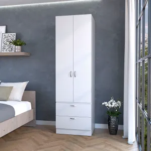 Mayer 2-Door 2-Drawer Wardrobe Marquez White