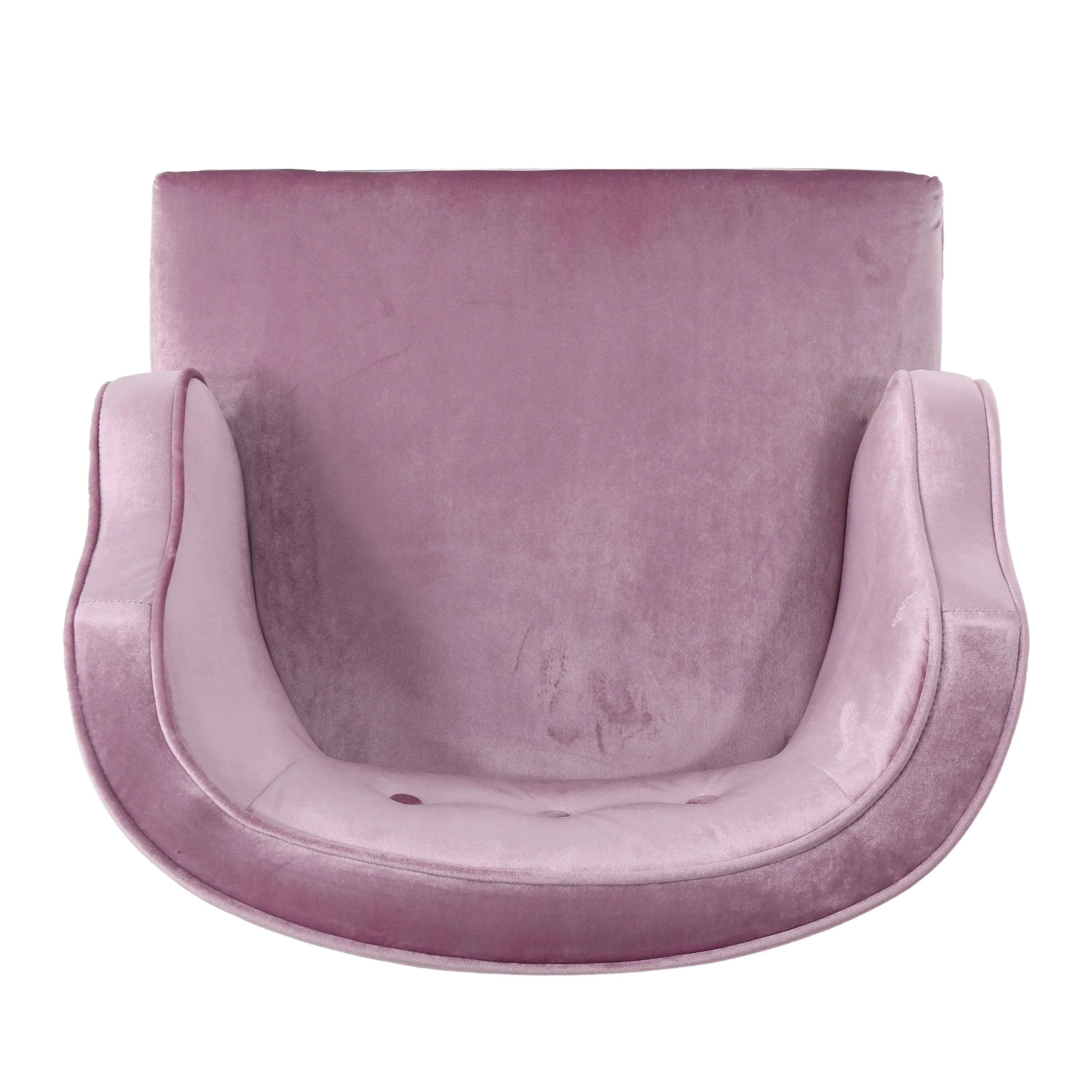 Michaela Mid Century Velvet Tufted Accent Chair, Light Lavender