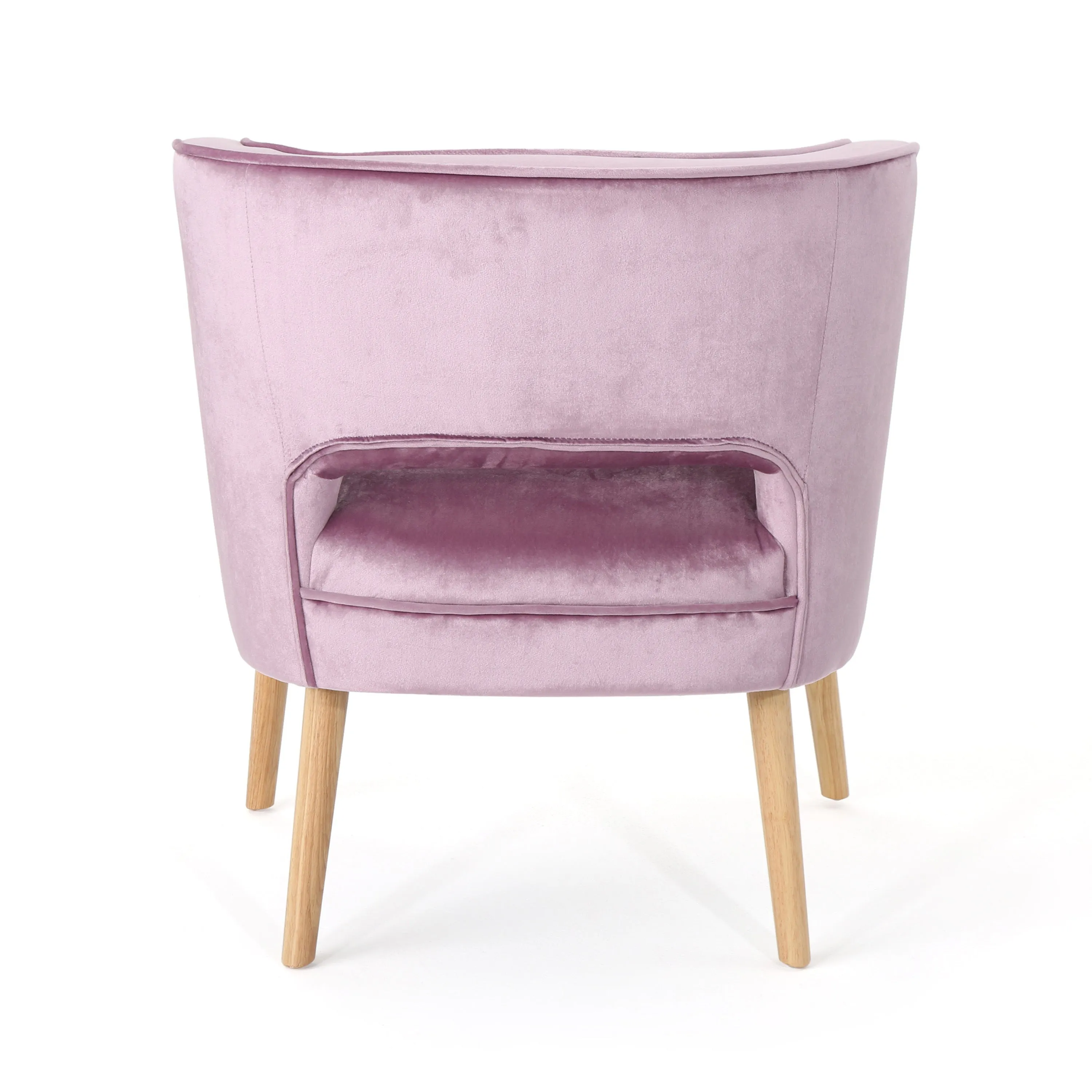 Michaela Mid Century Velvet Tufted Accent Chair, Light Lavender