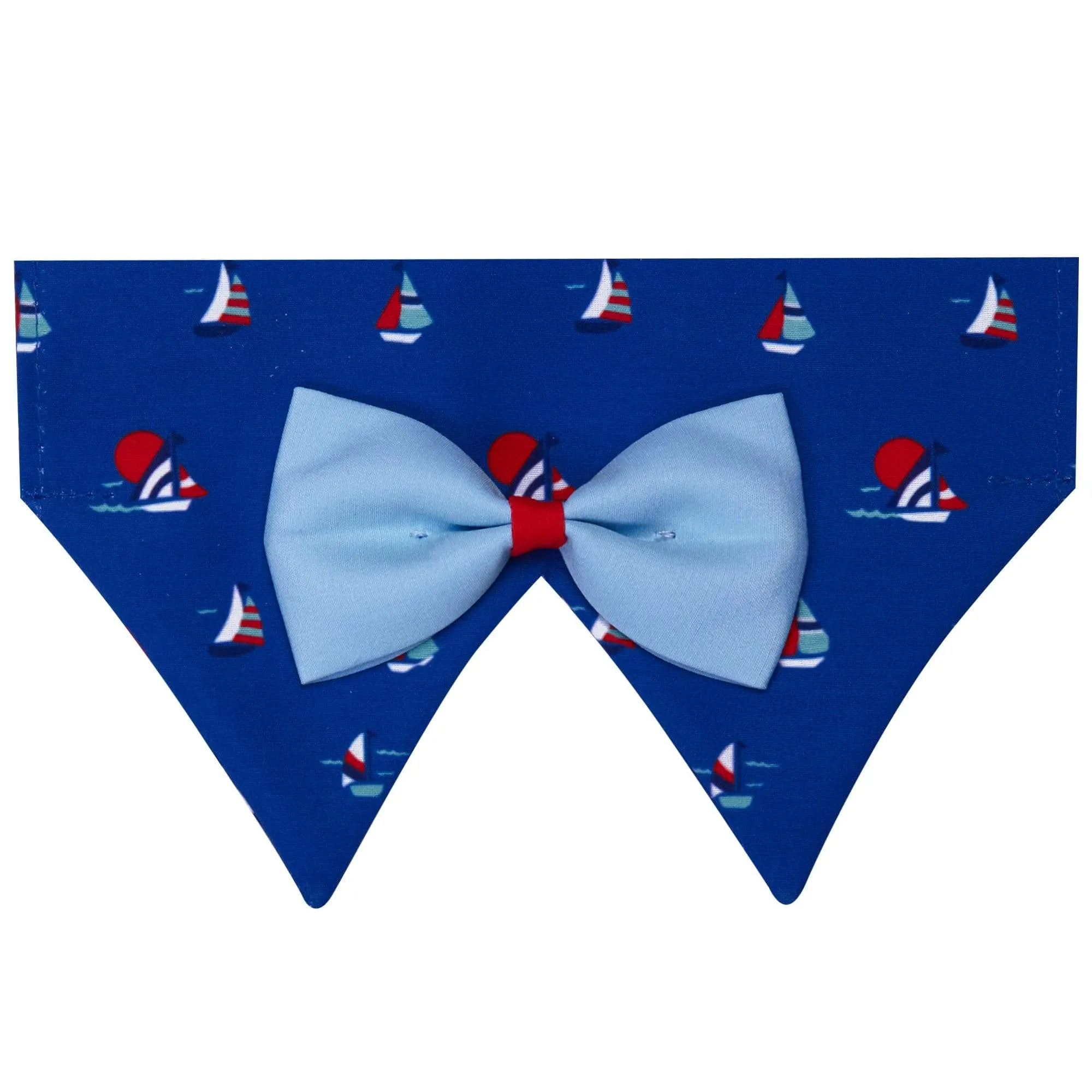 Nautical Dog Collars Anchors Vacation Beach Collar Bandana with Bowtie Summer Bon Voyage Collar for S M L Pets