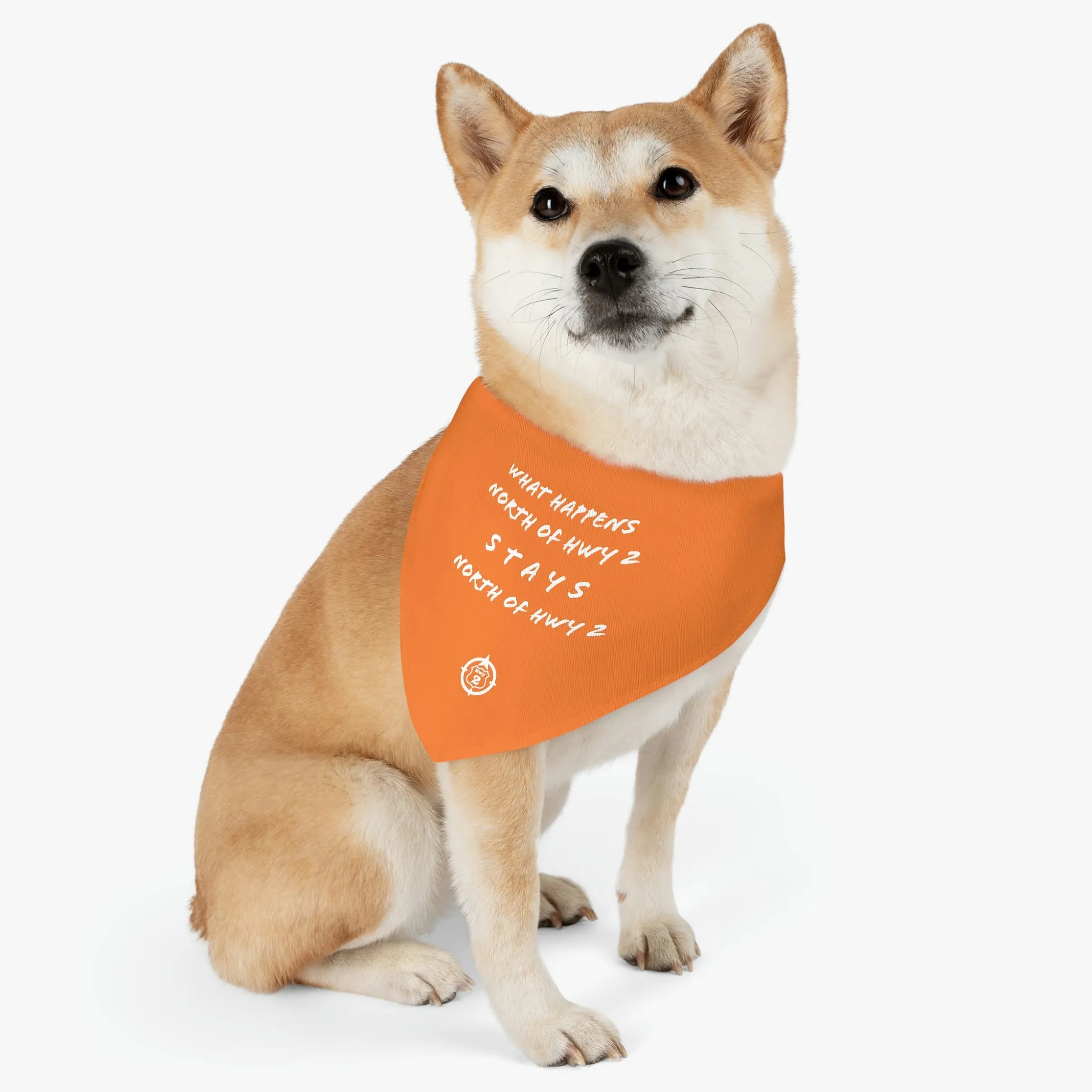 North of Hwy 2 - Pet Bandana Collar - Orange