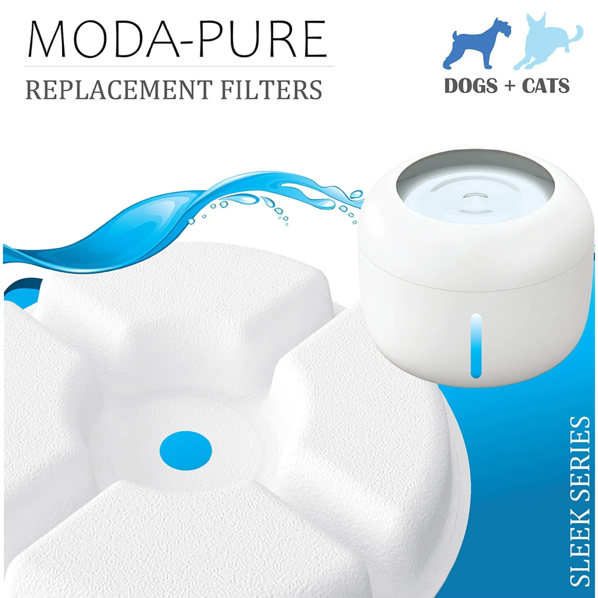 Pet Life 'Moda-Pure' Water Purifier Pet Bowl Replacement Filters 3 Pack