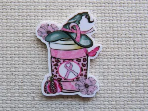 Pink Ribbon Drink Needle Minder, Cover Minder, Magnet