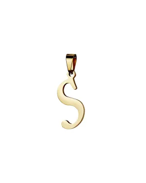 S Gold Initial Dog Charm