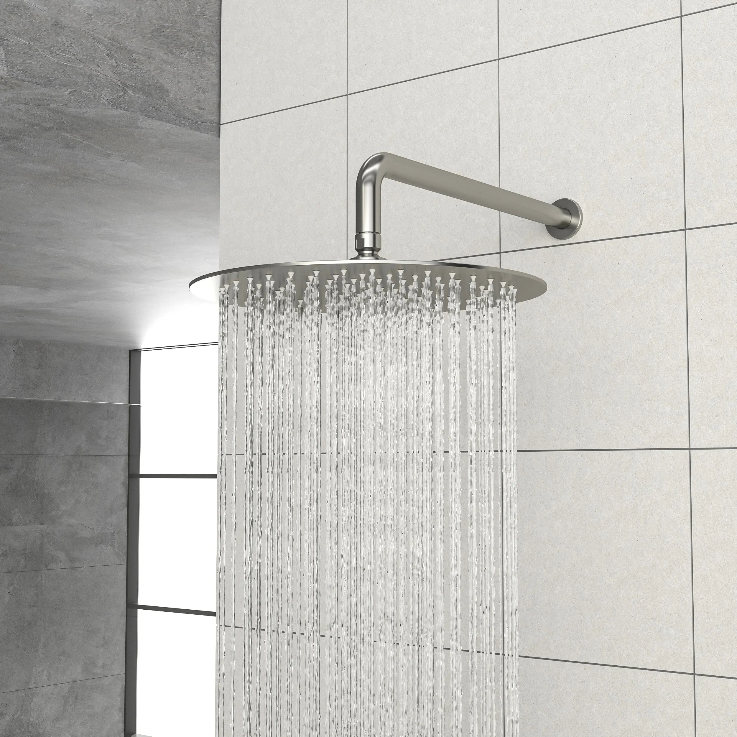 Shower Faucet Set,,Shower System with 10-Inch Rainfall Shower Head and Shower Valve, Brushed Nickel