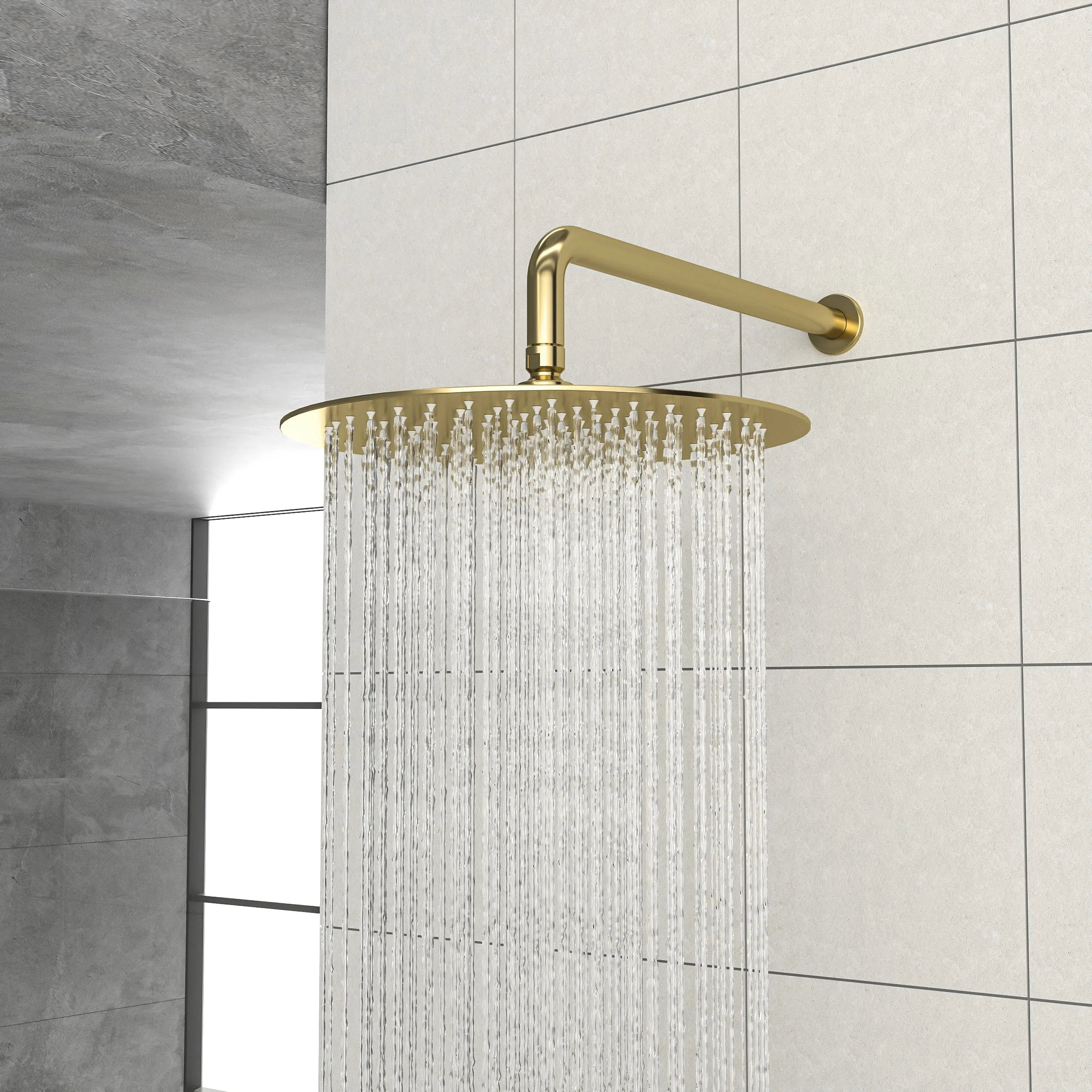 Shower Faucet Set,,Shower System with 10-Inch Rainfall Shower Head and Shower Valve, Gold