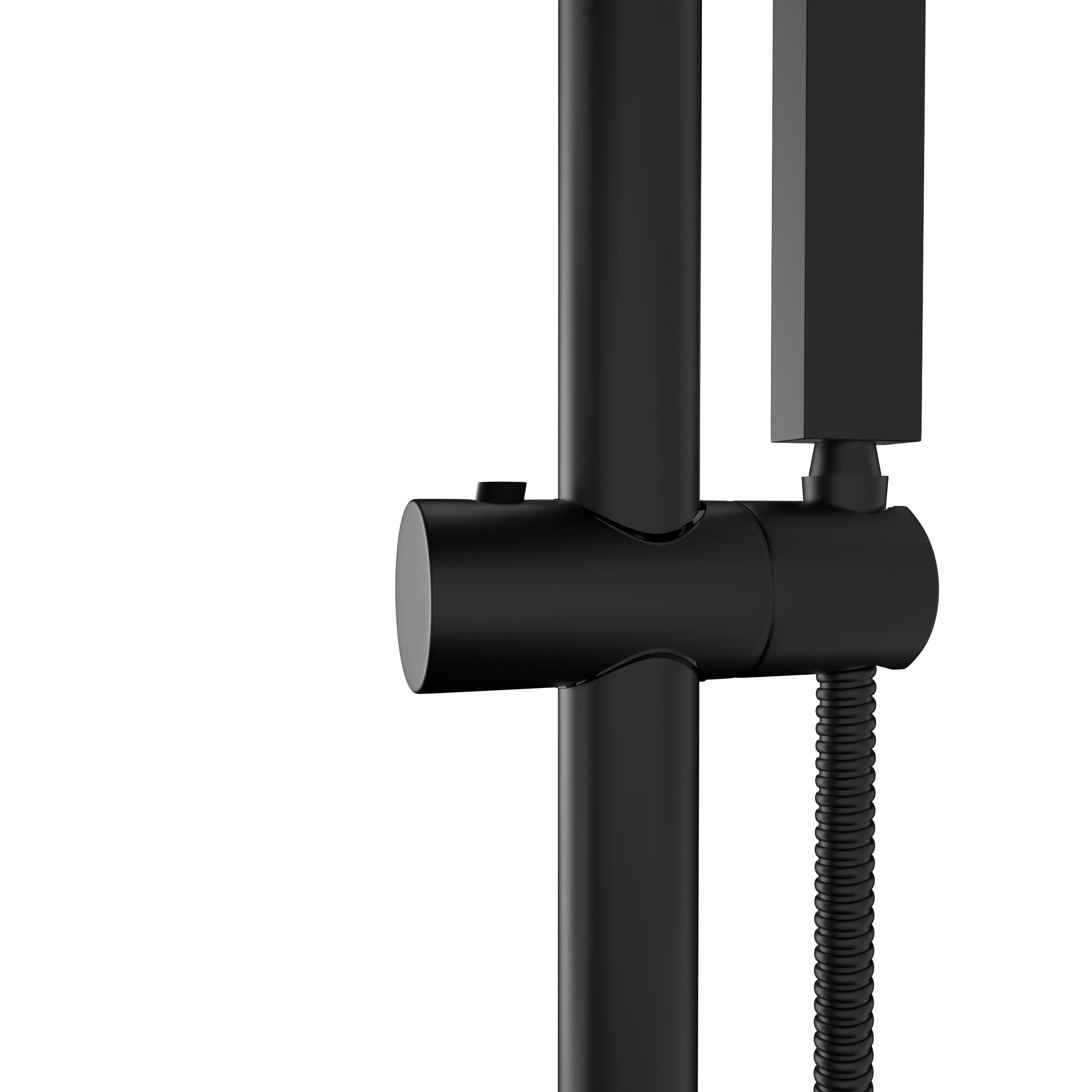 Shower System with Adjustable Slide Bar,10 Inch Wall Mounted Square Shower System with Rough-in Valve,Matte black