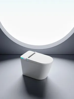 Smart Toilet with Built-in Bidet Seat, Tankless Toilet with Auto Lid Opening, Closing and Flushing, Heated Seat, Digital Display, Elongated