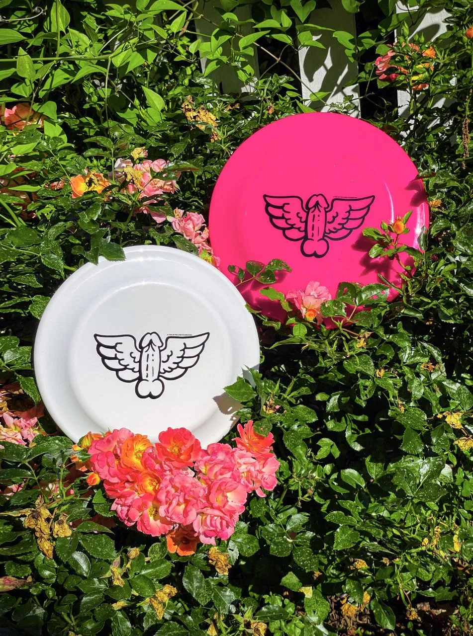 Tom of Finland Flying Cock Frisbee by Peachy Kings - HOT PINK