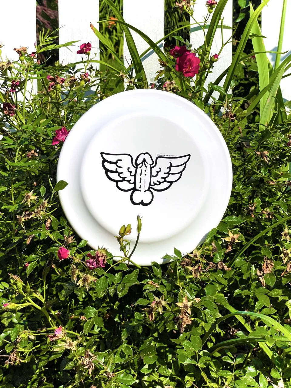 Tom of Finland Flying Cock Frisbee by Peachy Kings - WHITE