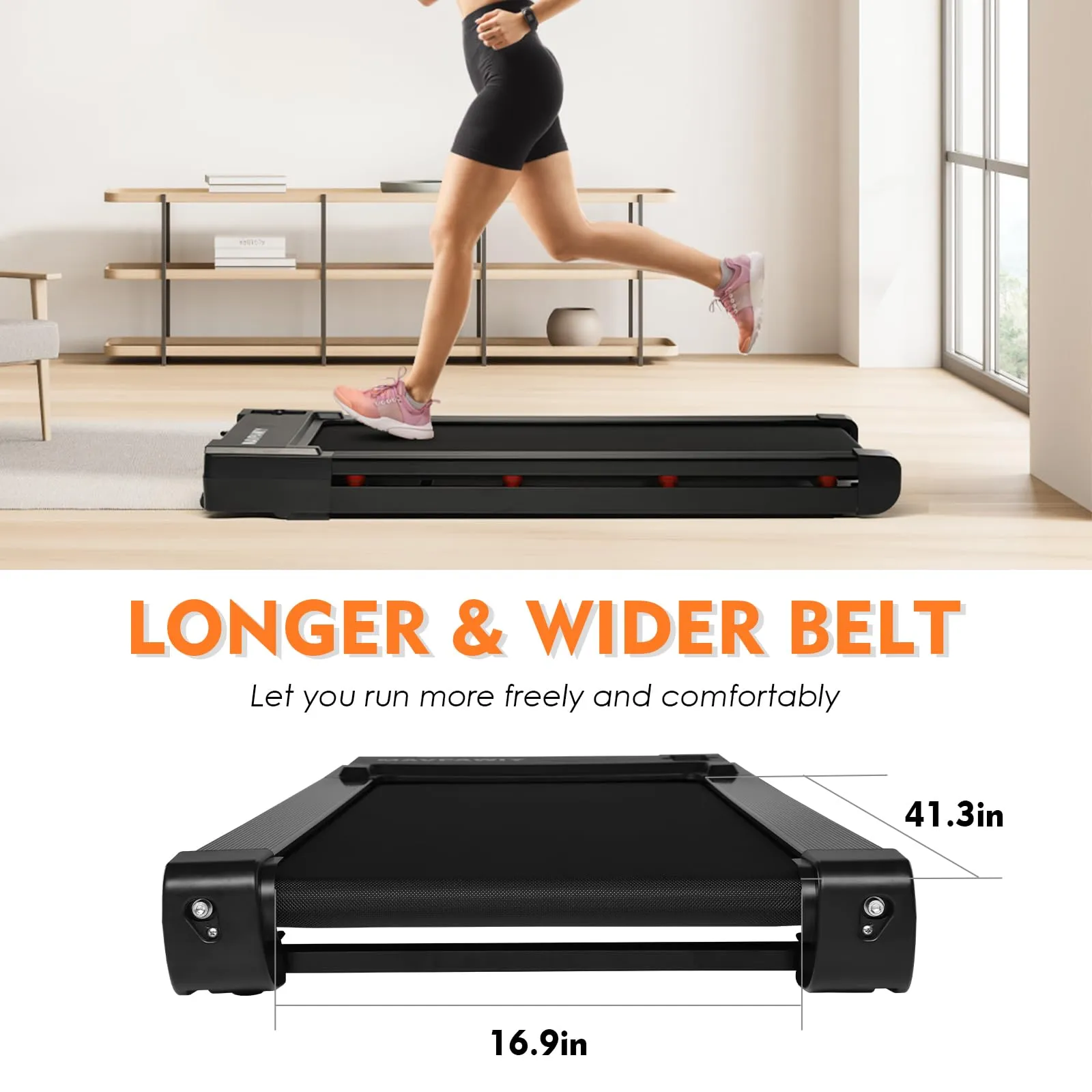 Under Desk Treadmill, Incline Walking Pad Treadmill for Home/Office Use, 2.25HP Quiet Treadmill for Walking and Jogging