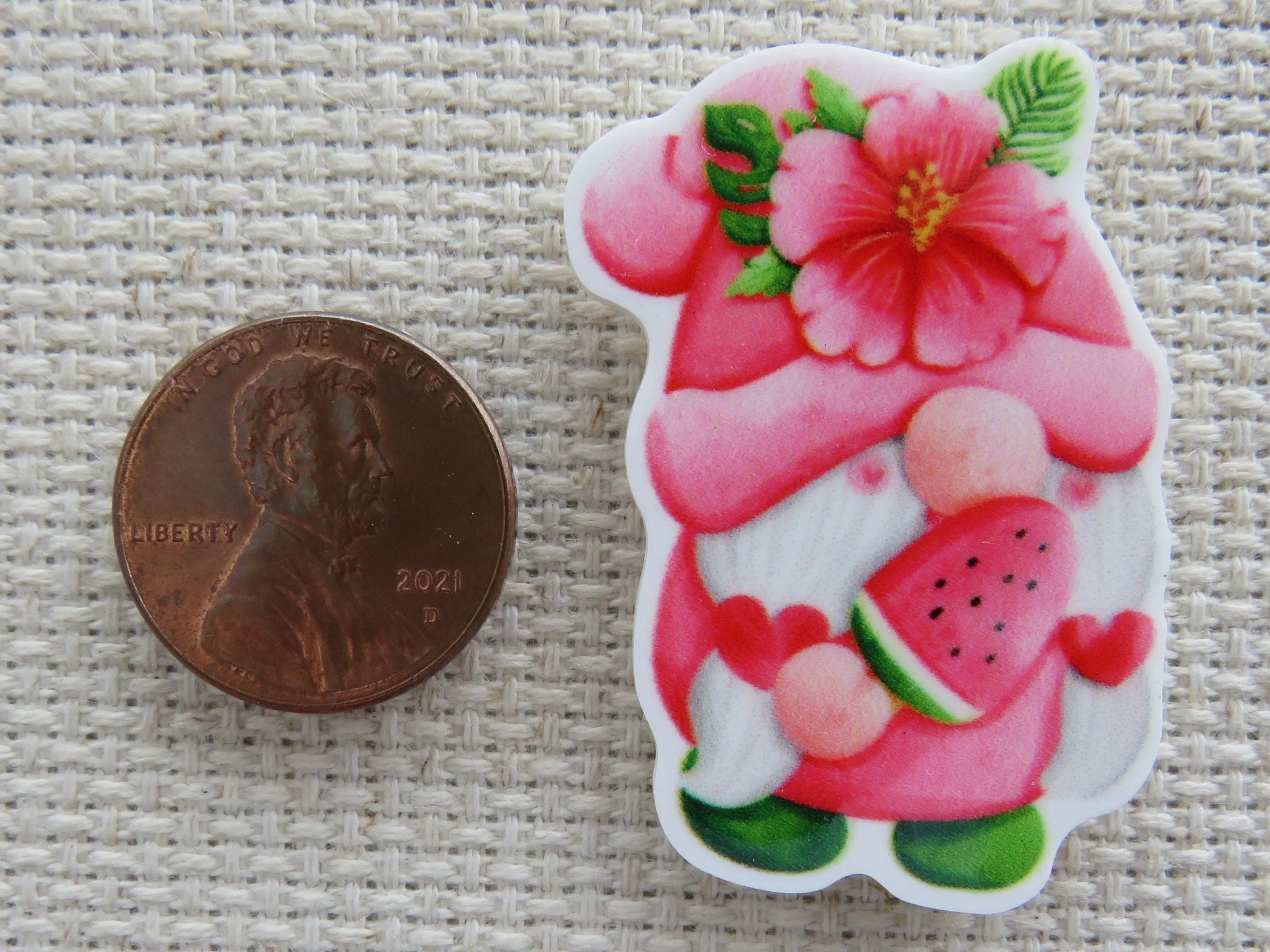 Watermelon Gnome Needle Minder, Cover Minder, Magnet