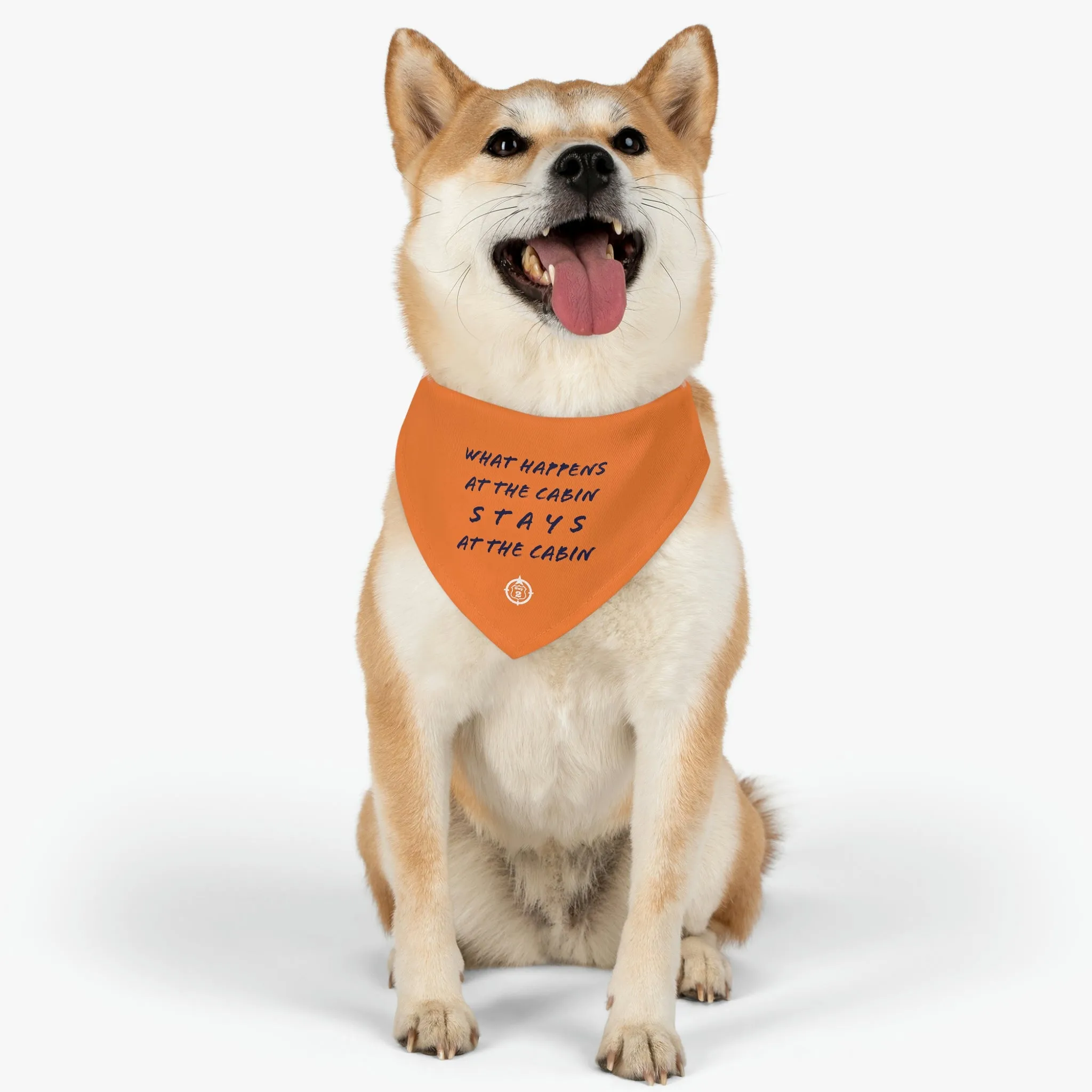 What Happens At The Cabin - Pet Bandana Collar - Orange