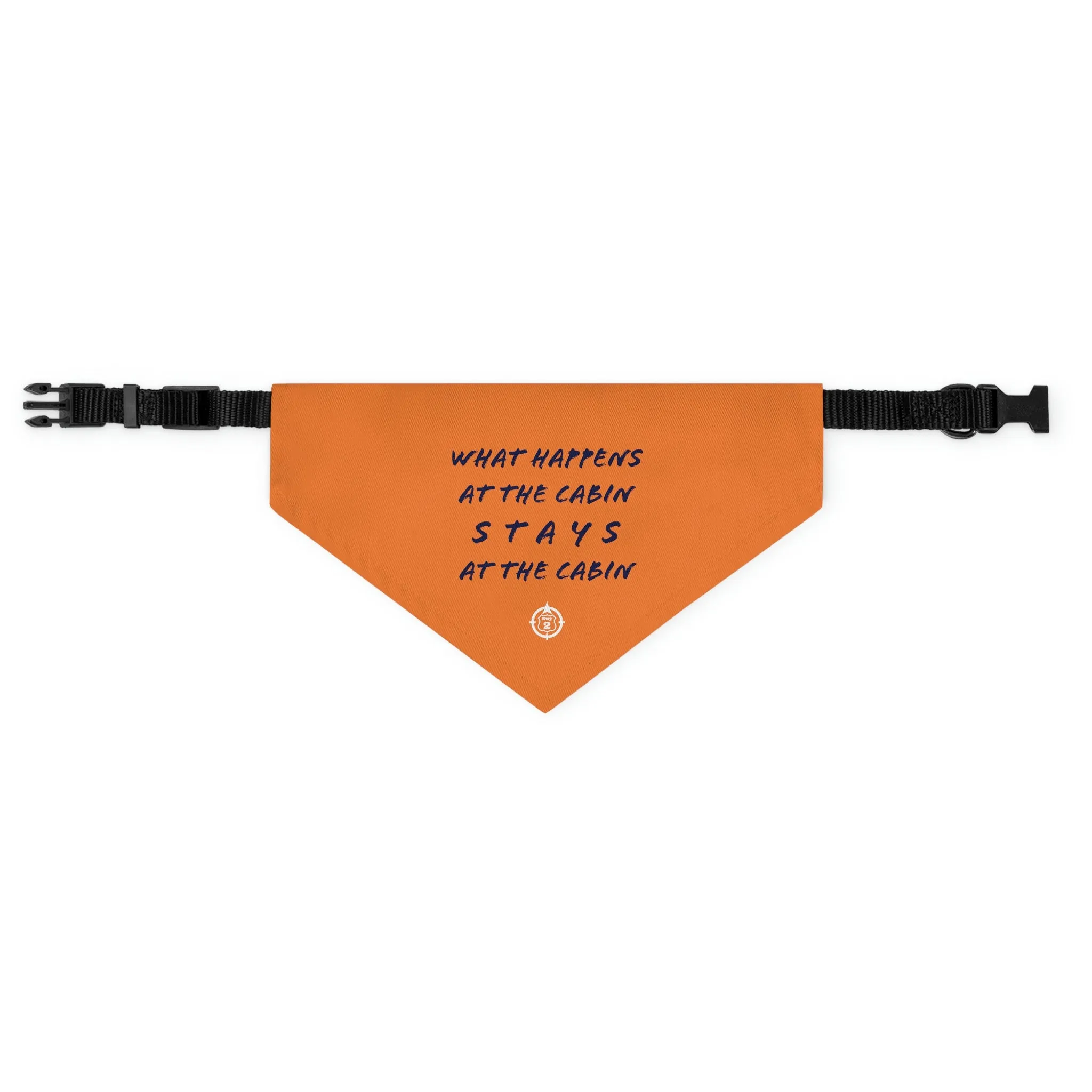 What Happens At The Cabin - Pet Bandana Collar - Orange