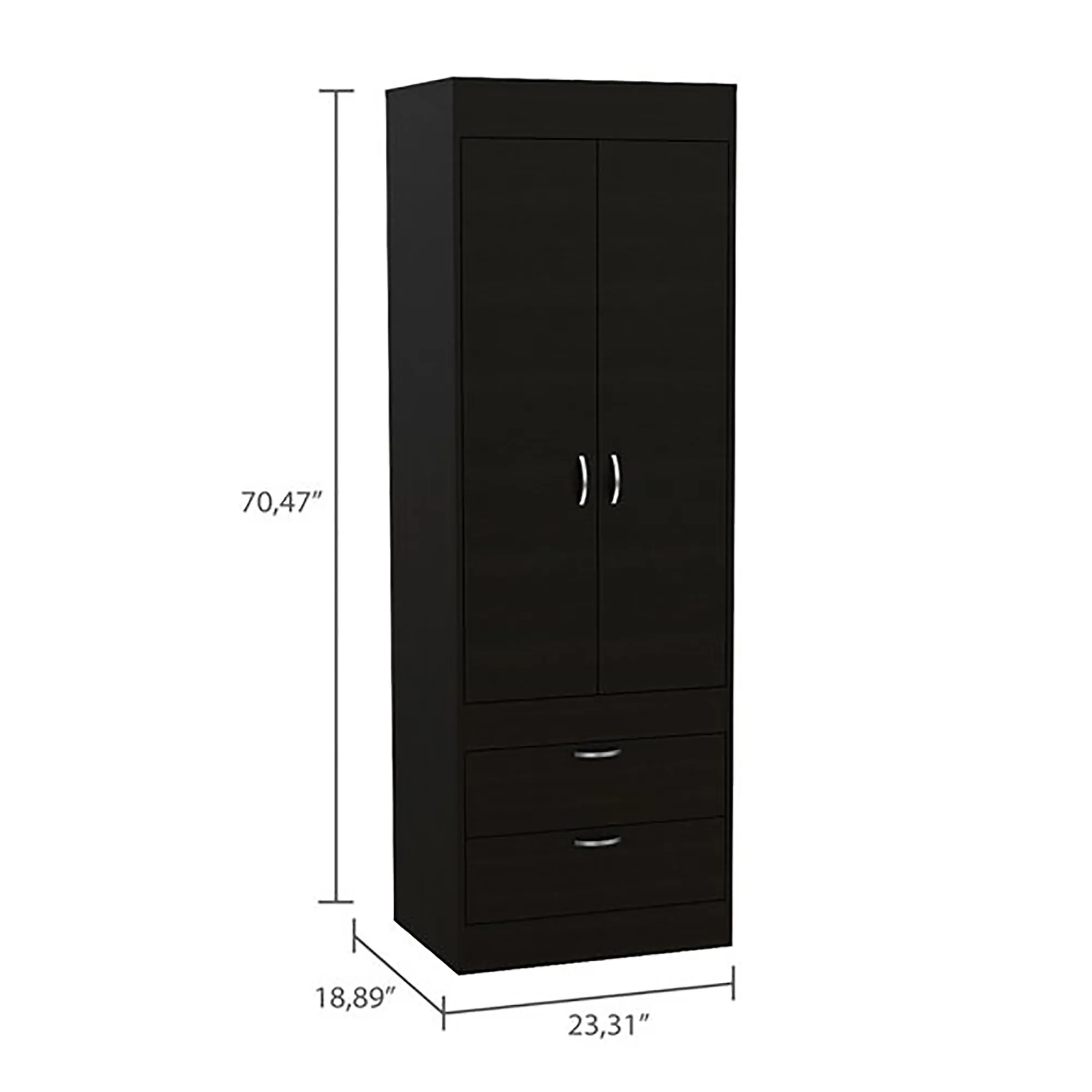 Willow Grove 2-Drawer Armoire Black Wengue