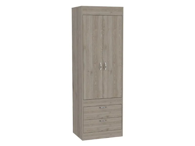 Willow Grove 2-Drawer Armoire Light Gray